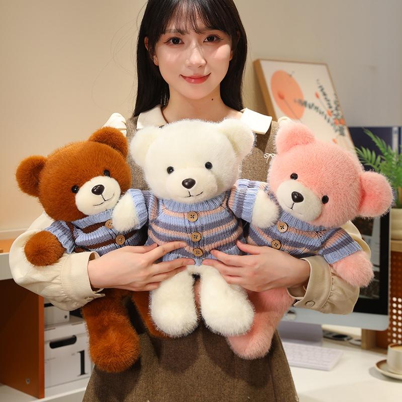 30/40cm Kawaii Plush Bear With Sweater Soft Stuffed Animal Teddy Bear Plush Doll Lovely Birthday Gift for Girls