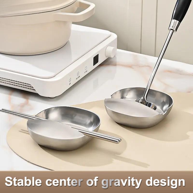 Stove Spoon Holder Stainless Steel Self Standing Utensils Frame Household Ladle Holder For Spoon Spatula Kitchen Counter Stove