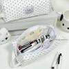 Polka Dot Pencil Case With Soft Padded Fabric And Smooth Zipper Perfect For Students School Office Stationery Storage