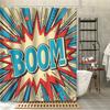 1Pc Retro Street Creative Graffiti Explosion Illustration Shower Curtain, Bathroom Decoration, Including Shower Curtain An