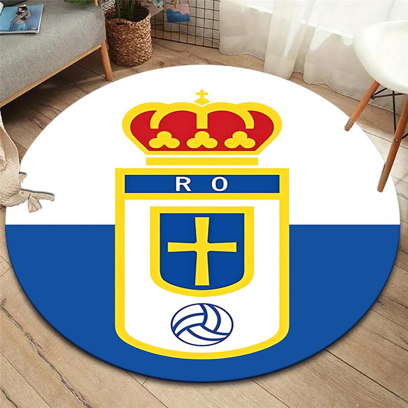Real Madrid CF Runder Teppich, Teppich für Wohnzimmer Schlafzimmer Sofa Spielzimmer Dekor, Rutschfeste Bodenmatte