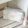 Blue Bow Quilted Women Cosmetic Bag Sets Large Capacity Makeup Handbag Travel Pouch 3 Type Ladies Zipper Organizer for Bags