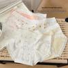 7A Antibacterial Women's Floral Cotton Mid-Waist Breathable Briefs