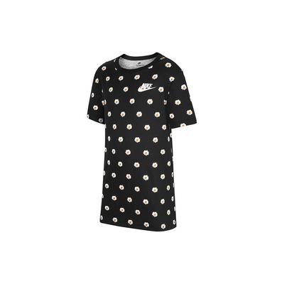 Graphic Print Casual Round Neck Short Sleeve T-Shirt Kids Tops Black FD4929-010