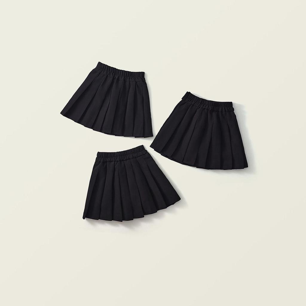 Mädchen Koreanischer Stil Schwarzer Plisseerock - Sommer/Herbst 2025 Mode für Kleine bis Mittlere Kinder