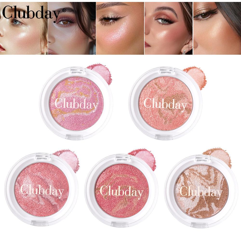 5 Colors Blush Palette Pearlescent Brightening Powder Cheek Tint Blusher Contour Shimmer Highlighter Palette Face Rouge Makeup
