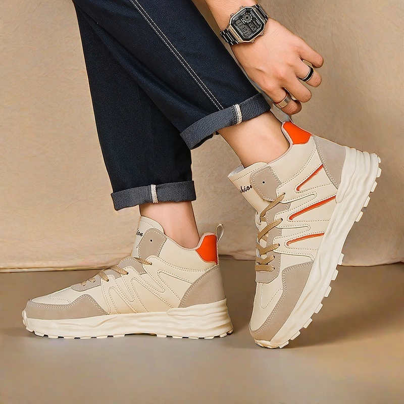 With Ties Pipe Boots Board Boots Men's Sneakers Summer Hi Cut Shoes For Men Sports Cuddly Obuv Krasovka Tenis Sapateni Hit