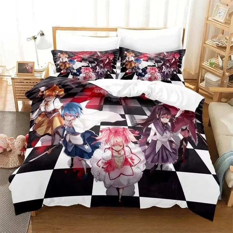 3D Print Anime Puella Magi Madoka Magica Bedding Set Boys Girls Twin Queen King Size Duvet Cover Pillowcase Bed Boys Adult
