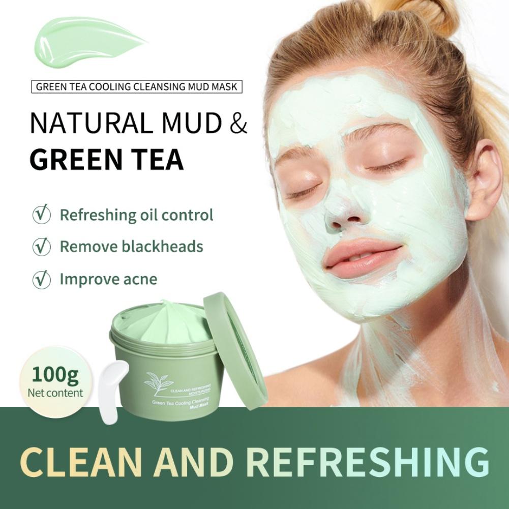 Green Tea Cooling Cleansing Mud Mask Clean and Refershing Moisturizing Mask