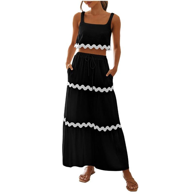 Spring and summer new sleeveless dress set