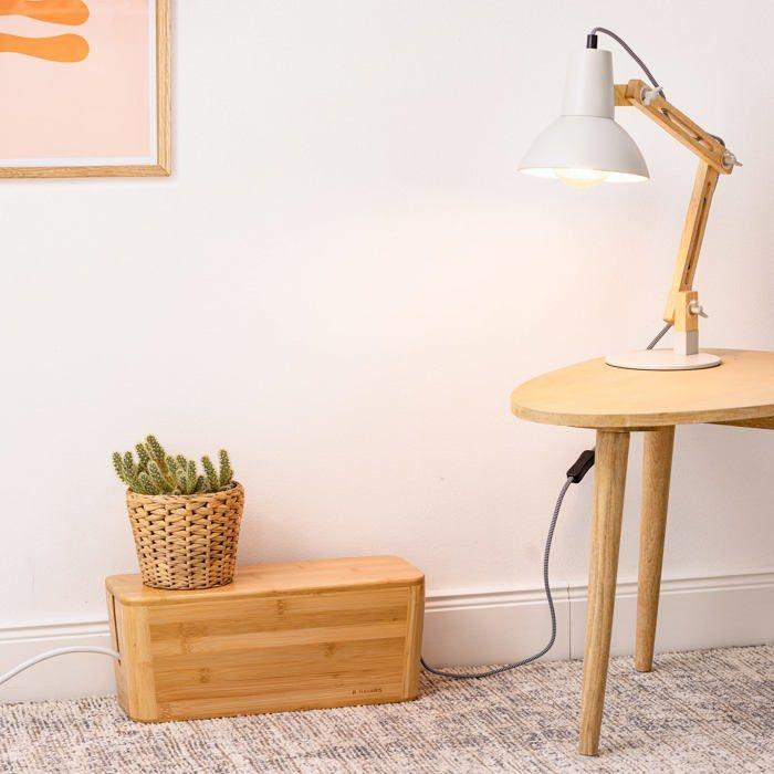 Organisateur de câbles - kw-commerce - 58225.24 - bambou - 39,4 x 16 x 16 cm - marron