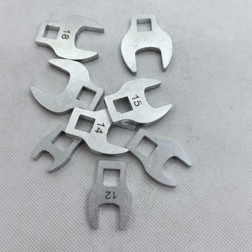 8Pcs Portable Replaceable Drive Crowfoot Wrench 3/8 Inch Movable Ratchet Wrench High Quality 10 To 19mm L-shaped Wrench