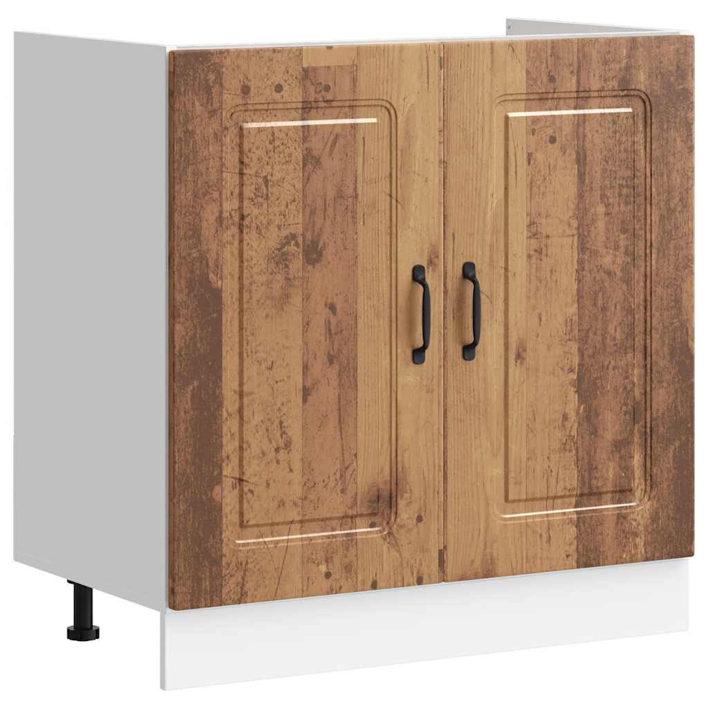 Kalmar Kitchen Base Cabinet with Rustic Wood Look 80 x 46 x 81.5 cm
