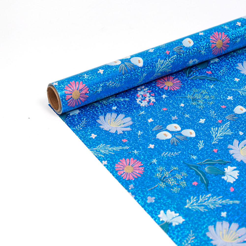 43x300cm Birthday Gift Wrapping Paper Laser Colorful Fish Scale Flower Pattern Gift Packaging Paper Birthday Party Decor Paper