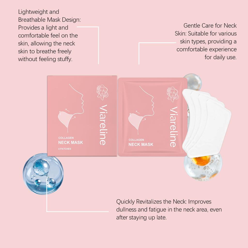 Collagen Neck Mask Patches Contoured Fit Neck Hyaluronic Acid Moisturizing Pads Hydrating Sheet Beauty Daily Nourishing Treatmen