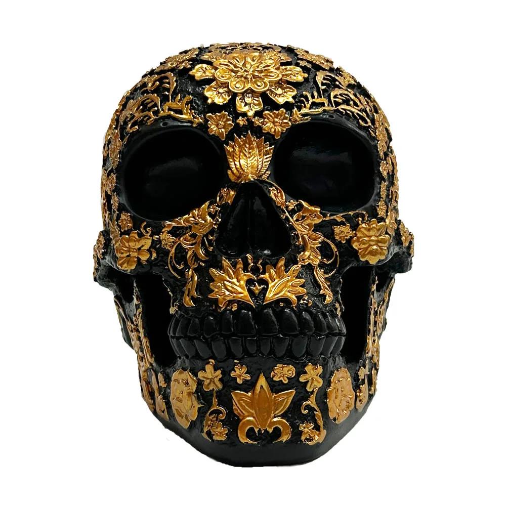 

Статуя черепа из смолы для украшения дома, творческого искусства, резьбы по дереву, подарков на Хэллоуин, современной статуи из смолы, украшений для дома 20.5x15.5x14.5cm