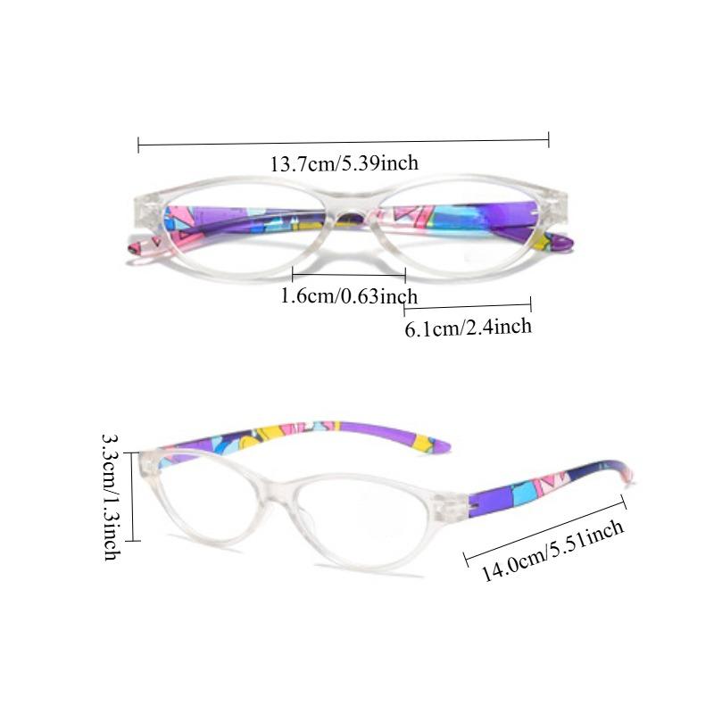 Fashion Transparent Frame Flower Legs Cat-Eye Anti Blue Light Reading Glasses Men Women FULL Frame High Definition Presbyopia Eyeglasses