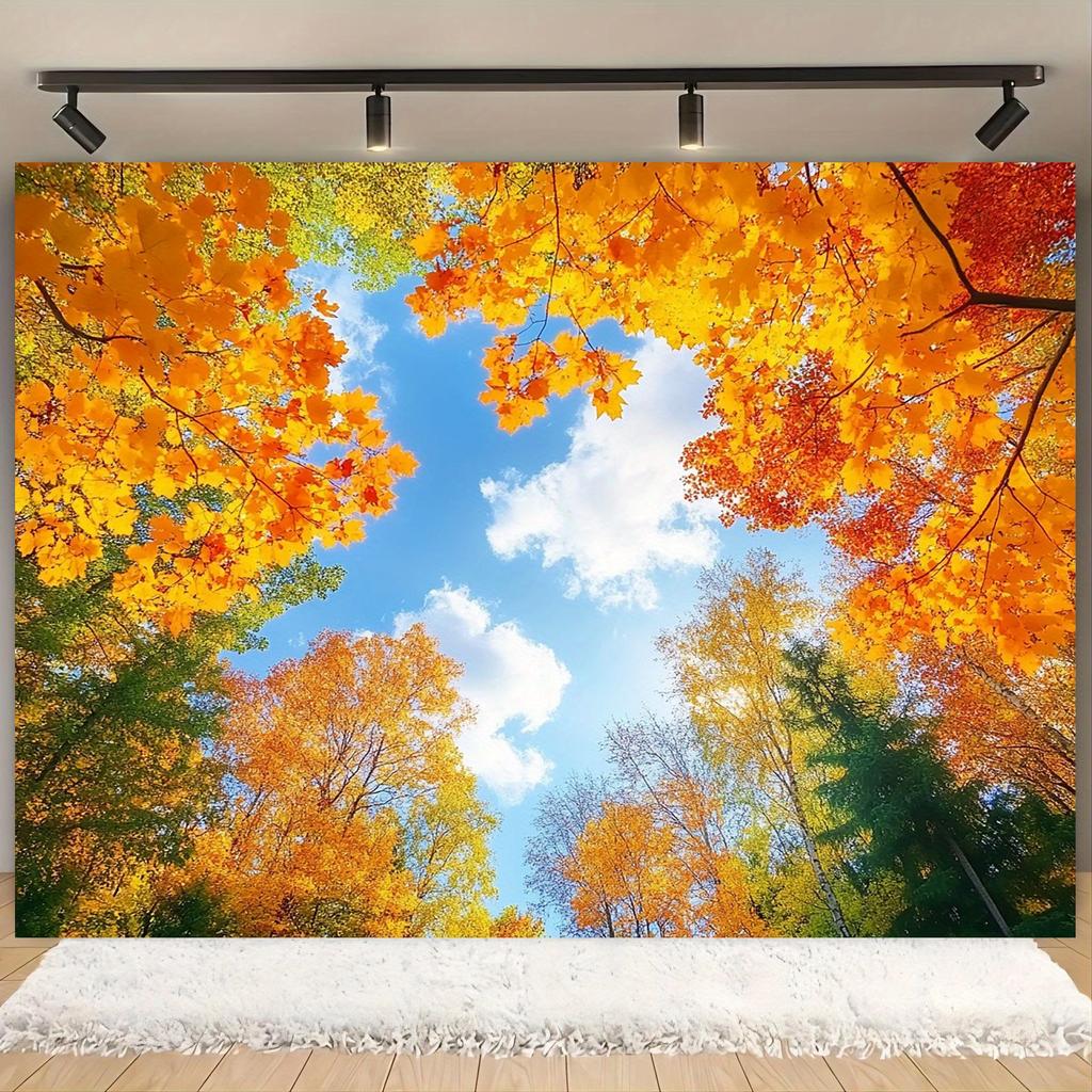 One item 2D party background autumn decoration background flag autumn leaves wind party decoration.PMJ