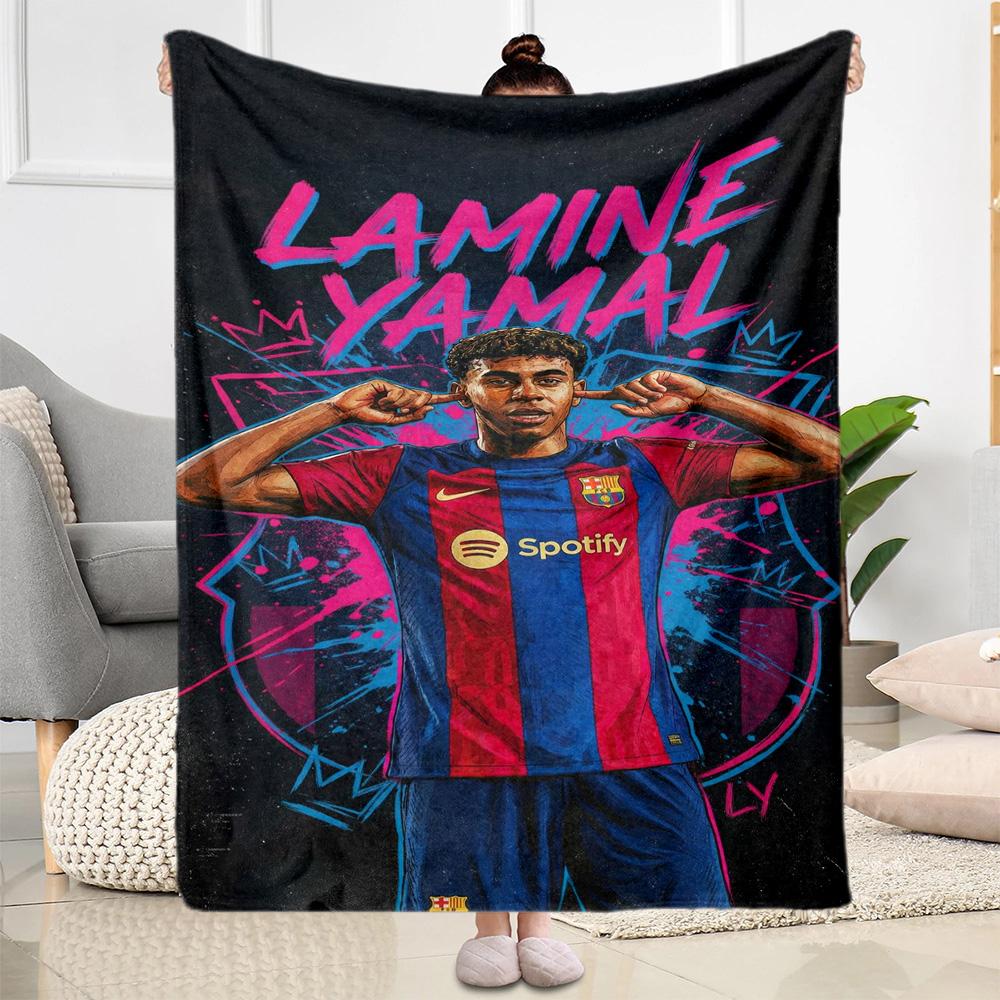 Lamine Yamal's Spain Football Legend Blanket Ultra-Soft Great for Couch Bedding Livingroom for All Occasions Playful Design Unique Gift for Family and