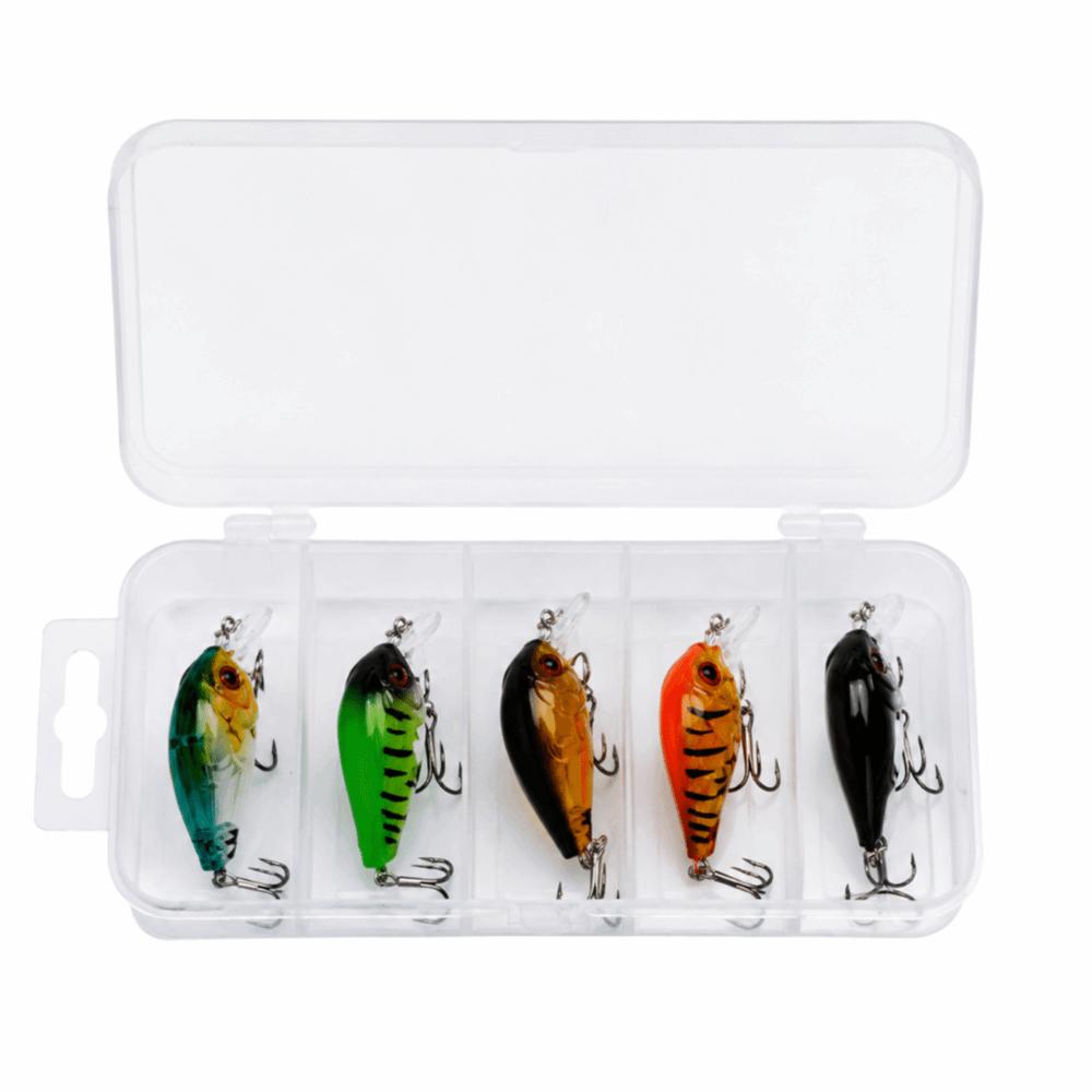 5PCS 4.5cm 5cm Artificial Hard Baits ABS Hard Baits Durable Topwater Fishing Lures Bass Fishing Type1-4.5cm