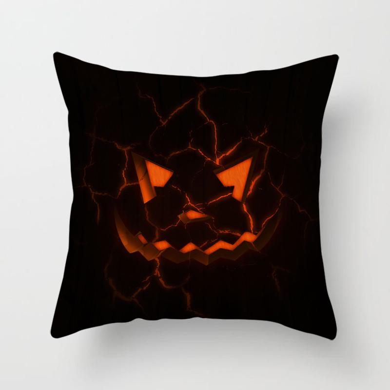 Halloween Horror Pumpkin Bat Print Pattern Cushion Cover Home Living Room Sofa Decoration Polyester Zipper Pillow Pillow Cover