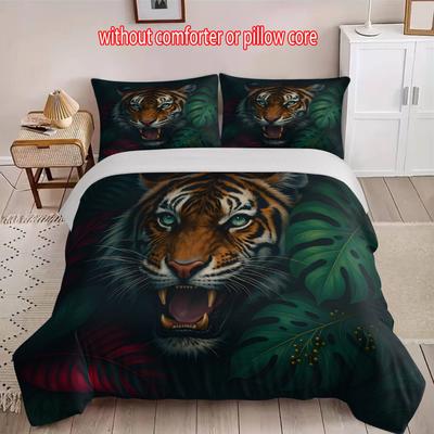 Tiger Three-Piece 3D Digital Printing Quilt Cover Home Textile