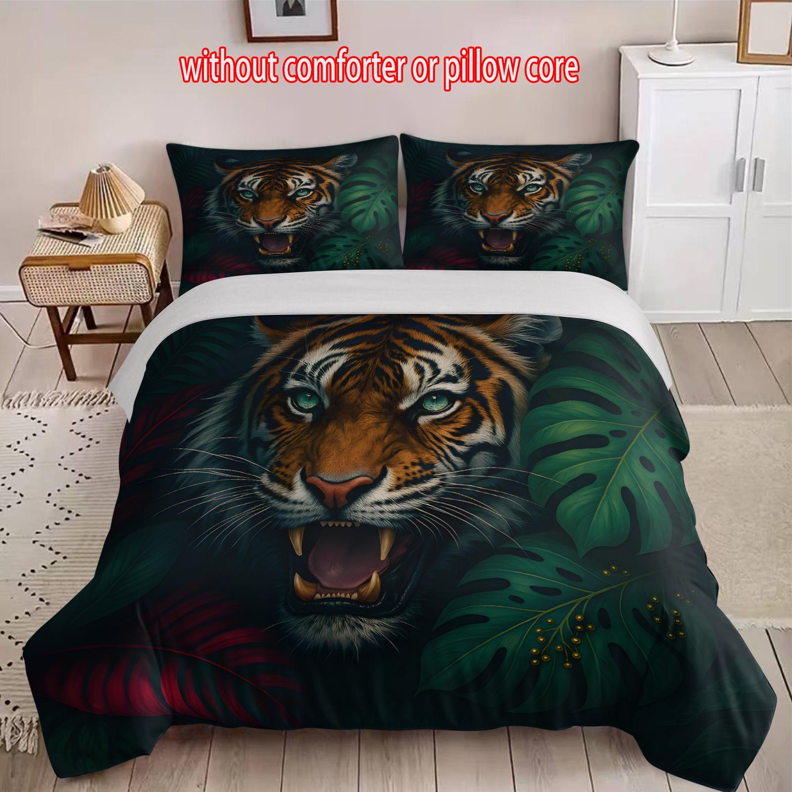 

Tiger Three-Piece 3D Digital Printing Quilt Cover Home Textile cover 90 * 200 + and 50 * 75 * 1
