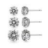 Dorocy Silver Moissanite Basic 4-Prong Earrings (3 Types)