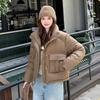 2025 Hooded Down Cotton Jacket Women's New Short Winter Korean Style Plus Size Thick Collar Cotton Coat Outerwear Trendy