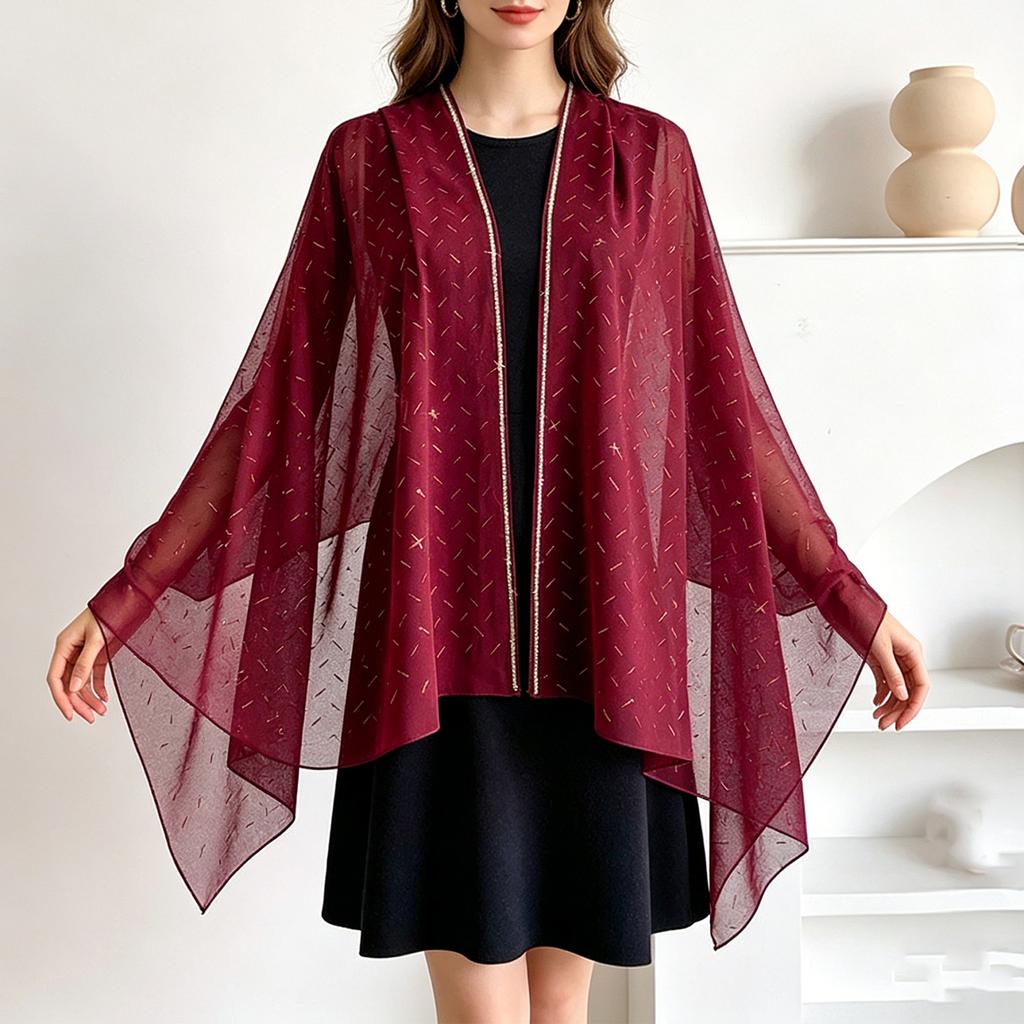 Women’s Fashion Lightweight Long Scarf with Line Pattern and Detailing Versatile Shawl Headscarf Wrap for All