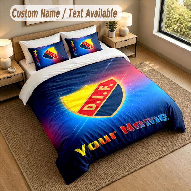 Bedding Set 1 Duvet Cover 2 Pillowcases Djurgårdens IF Print Soft Bed Linen Bedroom Decor