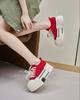 Canvas Shoes Women's Korean Version Platform Muffin Shoes 2025 Summer New Versatile Round Head Lace-up Casual Shoes Breathable Single Shoes