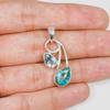 Natural Turquoise Pendant, 925 Sterling Silver Jewelry, Topaz Pendant, Gift for Her
