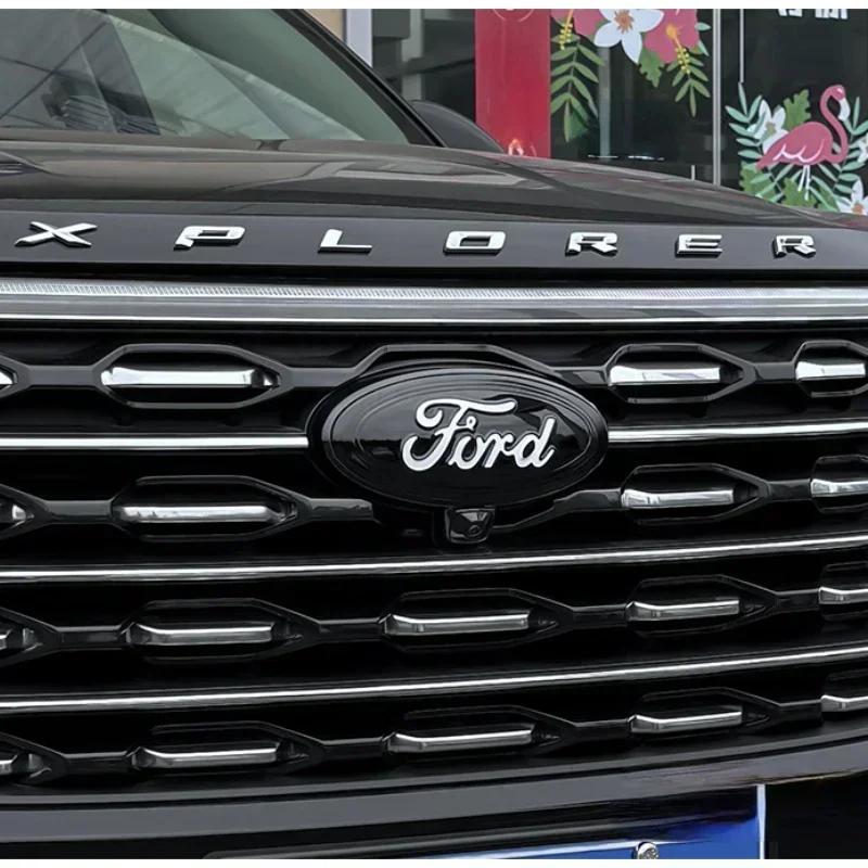 Bilklistremerke Ford 3 stk Bil Front Bak Deksel Merke Rattklistremerke for Ford Kuga Mondeo Explorer Escape ST Focus Edge Tauru