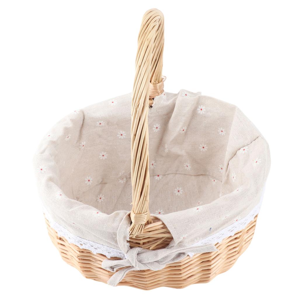 Rattan Storage Basket Hand Made Oval Picnic Storage Basket for Indoor Outdoor