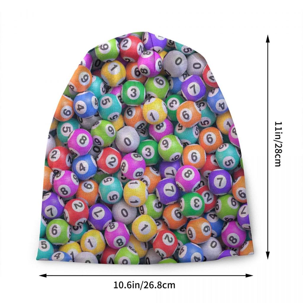 Custom Bingo Balls Pattern Bonnet Hats Fashion Knitted Hat For Unisex Women Autumn Winter Warm Skullies Beanies Caps