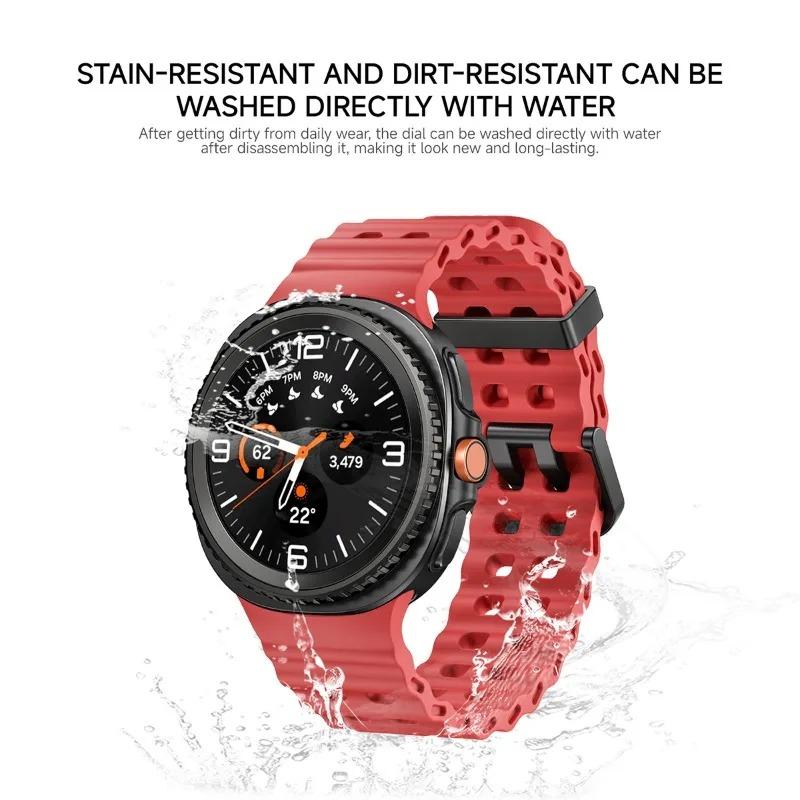 Sports Silicone Strap For Samsung Galaxy Watch 8 40 44mm Marine One-Tone Band Bracelet For Galaxy 8Classic 46MM Rubber Watchband
