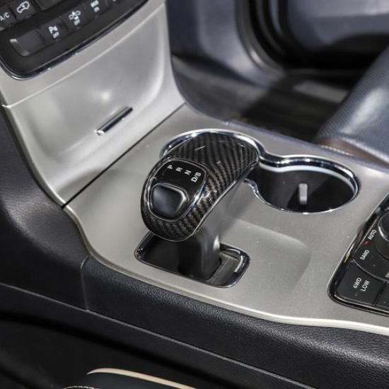 Carbon Fiber Gear Shift Head Knob Cover Trim Bezel for Jeep Grand Cherokee 14-15
