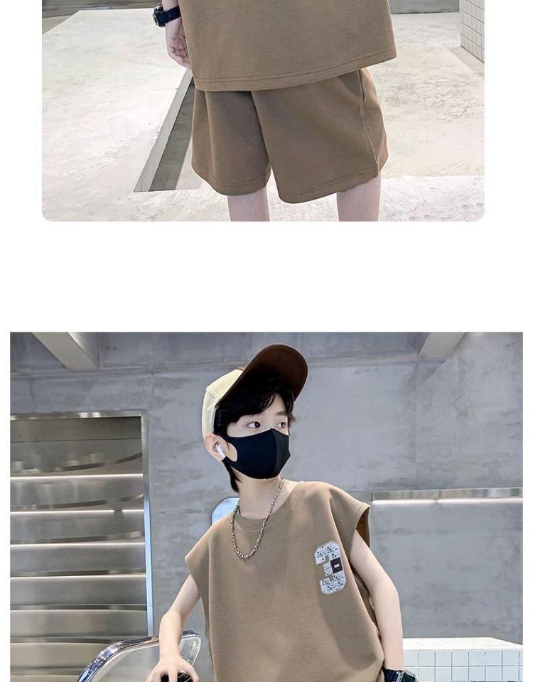 Boys' 2024 Cool Summer Sleeveless Vest Suits - Stylish Street Sportswear for Kids