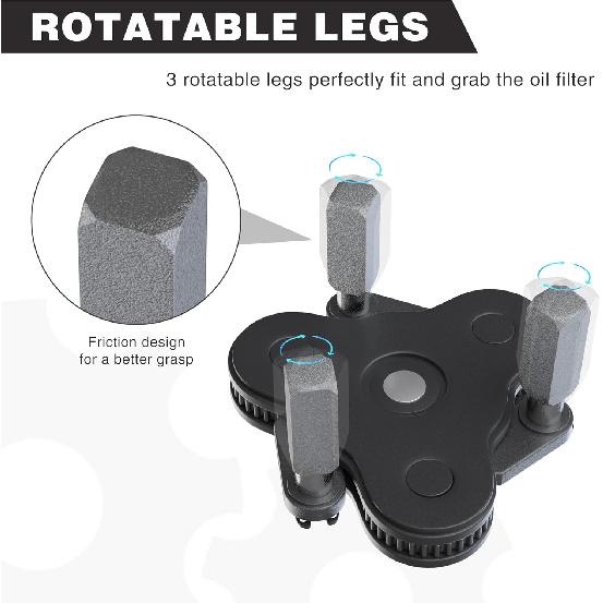 WORKPRO Universal Oil Filter Wrench Adjustable, Magnetic Oil Filter Removal Tool, Oil Filter Change Set, Ideal For Engine Filters, Conduit, &