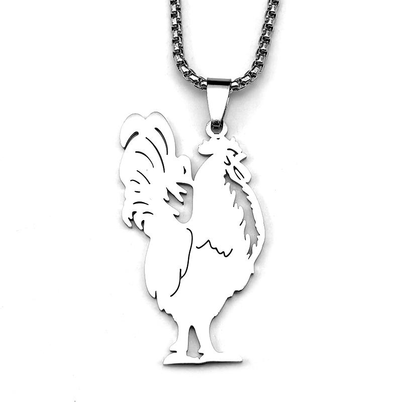 Hohler Hahn Hahnen Tier Anhänger Halskette Für Frauen Männer Edelstahl Gold Silber Farbe Morgen Wecker Kette Schmuck