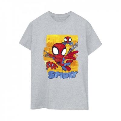 Womens/Ladies Spidey And His Amazing Friends Flying Cotton Boyfriend T-Shirt