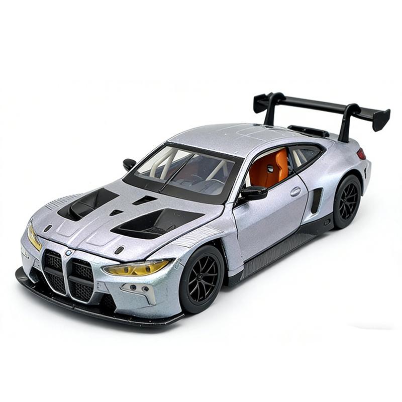 

НОВЫЙ 1/24 BMW M4 GT3 Суперкар Металлическая Модель Автомобиля Игрушка Литье под Давлением Металлическая Литая Машинка Звук и Свет Автомобильные Игрушки для Детей Транспортное Средство серый