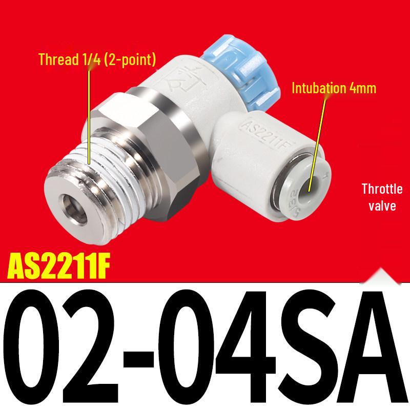 SMC AS1201F Pneumatic Speed Control Valve - Adjustable Throttle Push-Lock Fitting for Cylinder Control