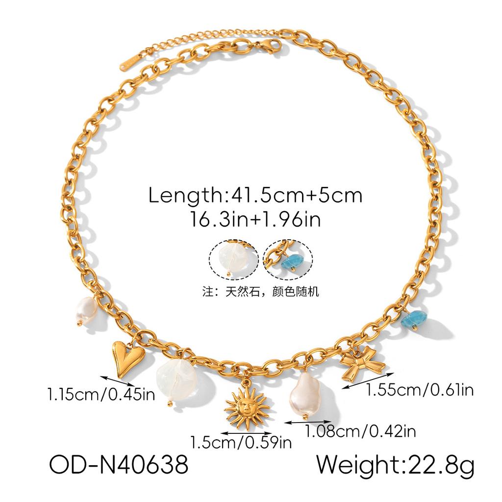 Niche high-end ceramic heart starfish necklace, Western style DIY jewelry, titanium steel accessories for women
