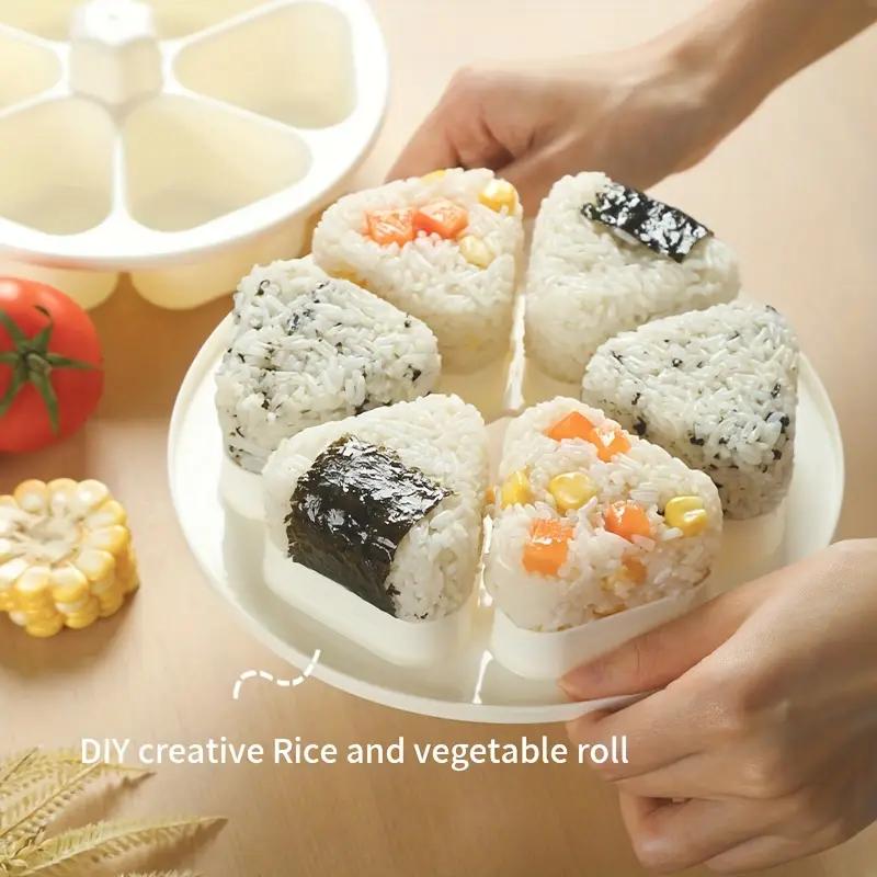 6 In 1 Triangle Rice Ball Sushi Lunch Box Japanese Sushi Mold for Making Seaweed Rice Roll Making Tool Mold