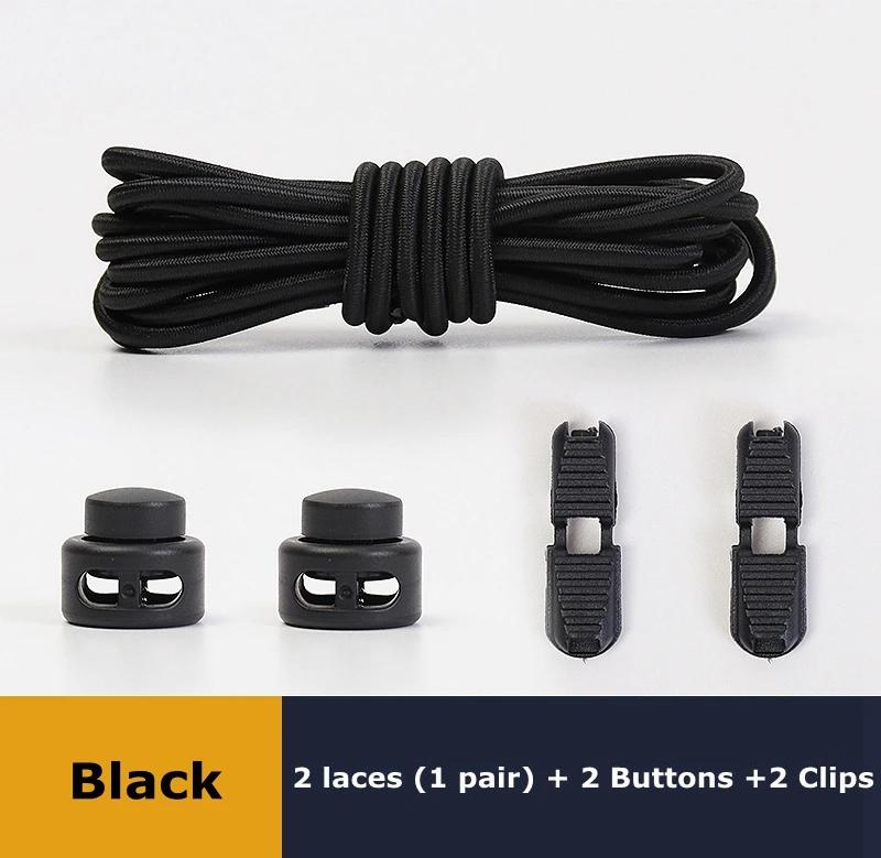 No Tie Shoe Laces Suitable for All Shoes Round Spring Lock Elastic Shoelaces Quick Wear in 1 Second Hiking Sports Lazy Shoelace