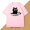Funny Summer Meow Black Cat Print Women T Shirt Casual O-neck Tshirt Short Sleeve T-shirt Female Tees Women Clothing