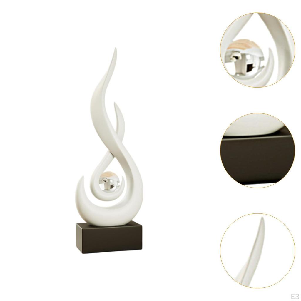 Abstrakt Ildstatue Skrivebordspynt Håndverk Samleobjekter Kreativt Design Resin Flamme Figur Moderne