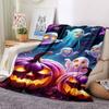 1pc Halloween Ghosts Blanket Lightweight Flannel Blanket Throw Blanket For Sofa, Bed, Travel, Camping, Livingroom, Couch, Chair, And Bed yy2509026224